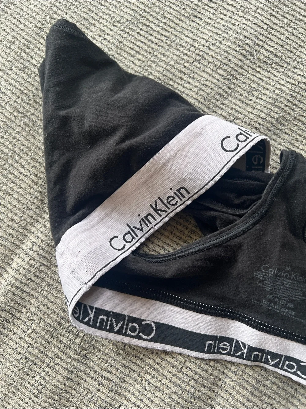 Calvin Klein Black Bralette with White Logo Band